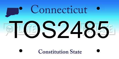 TOS2485 Connecticut License Plate