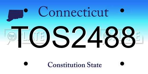 TOS2488 Connecticut License Plate