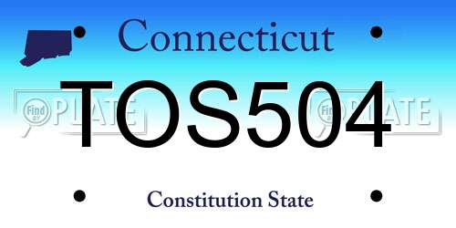 TOS504 Connecticut License Plate