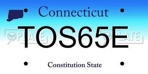 TOS65E Connecticut License Plate