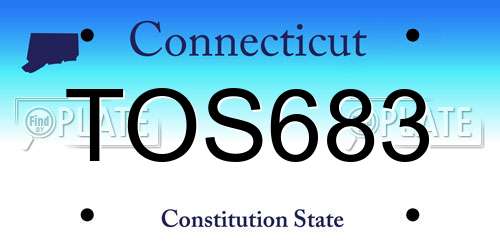 TOS683 Connecticut License Plate