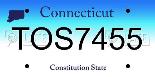 TOS7455 Connecticut License Plate
