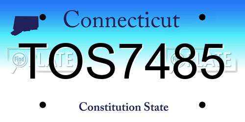 TOS7485 Connecticut License Plate