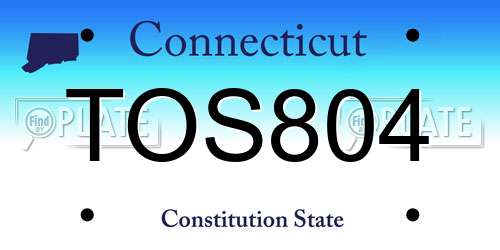 TOS804 Connecticut License Plate