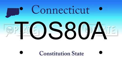 TOS80A Connecticut License Plate