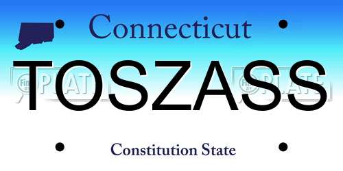 TOSZASS Connecticut License Plate