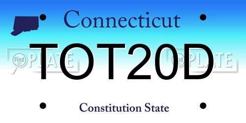 TOT20D Connecticut License Plate