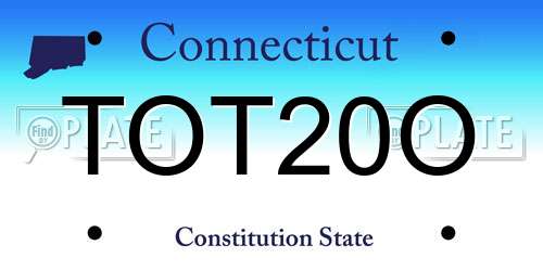 TOT20O Connecticut License Plate