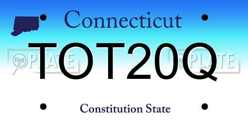 TOT20Q Connecticut License Plate