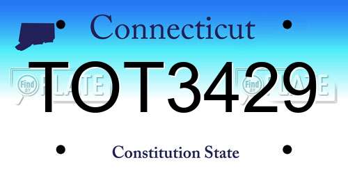 TOT3429 Connecticut License Plate