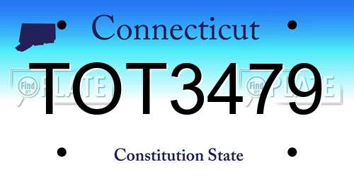 TOT3479 Connecticut License Plate
