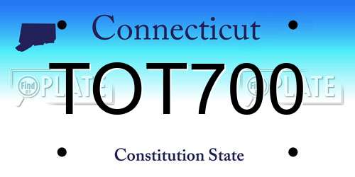 TOT700 Connecticut License Plate