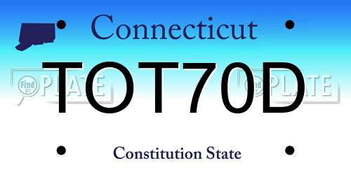 TOT70D Connecticut License Plate