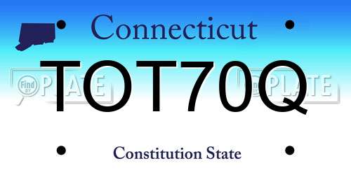 TOT70Q Connecticut License Plate