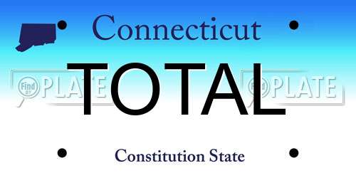TOTAL Connecticut License Plate