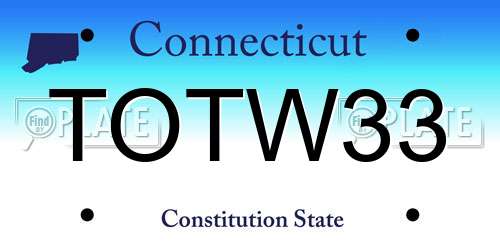 TOTW33 Connecticut License Plate