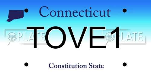 TOVE1 Connecticut License Plate