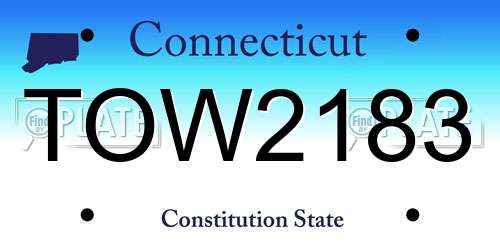 TOW2183 Connecticut License Plate