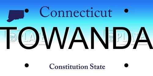 TOWANDA Connecticut License Plate