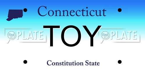 TOY Connecticut License Plate