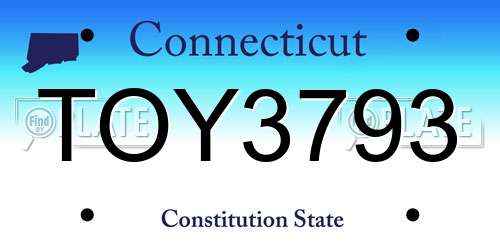 TOY3793 Connecticut License Plate