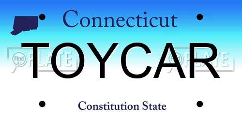 TOYCAR Connecticut License Plate