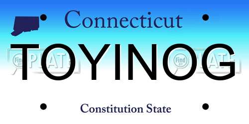 TOYINOG Connecticut License Plate