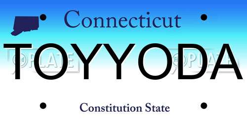 TOYYODA Connecticut License Plate