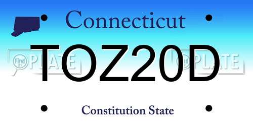 TOZ20D Connecticut License Plate