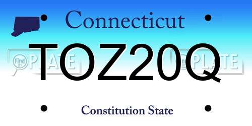 TOZ20Q Connecticut License Plate