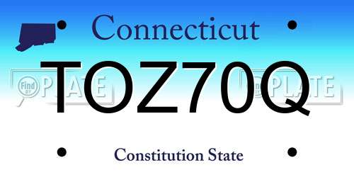TOZ70Q Connecticut License Plate