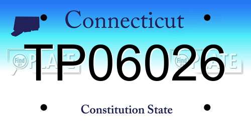 TP06026 Connecticut License Plate