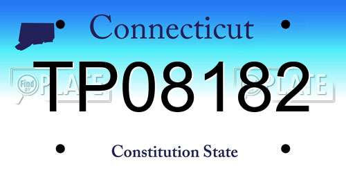 TP08182 Connecticut License Plate