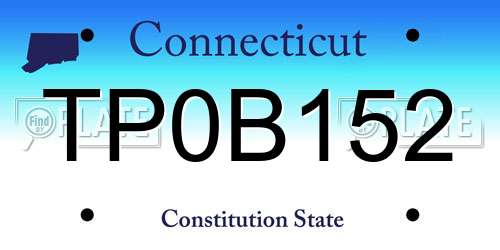 TP0B152 Connecticut License Plate