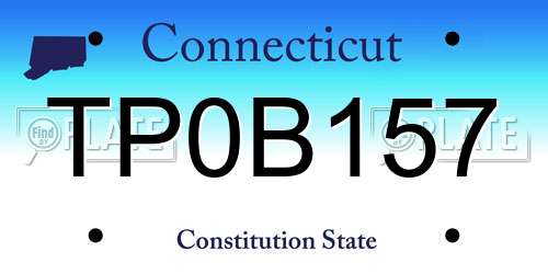 TP0B157 Connecticut License Plate