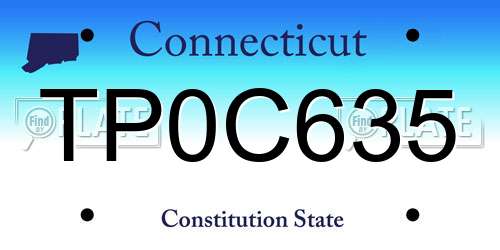 TP0C635 Connecticut License Plate