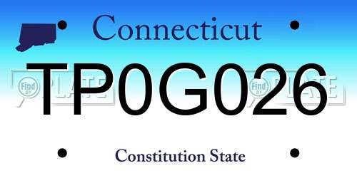 TP0G026 Connecticut License Plate