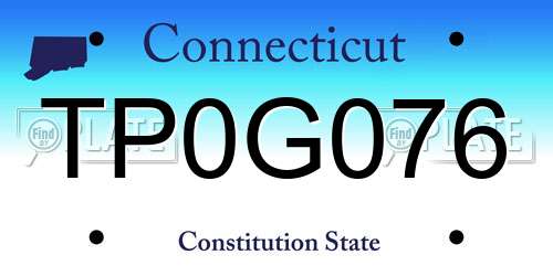 TP0G076 Connecticut License Plate