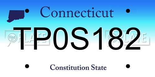 TP0S182 Connecticut License Plate
