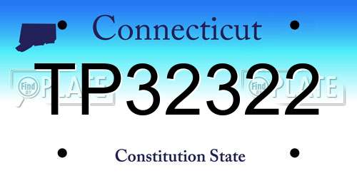 TP32322 Connecticut License Plate