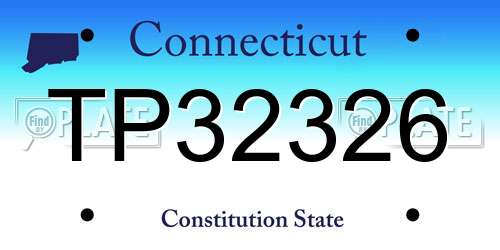 TP32326 Connecticut License Plate