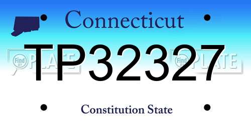 TP32327 Connecticut License Plate