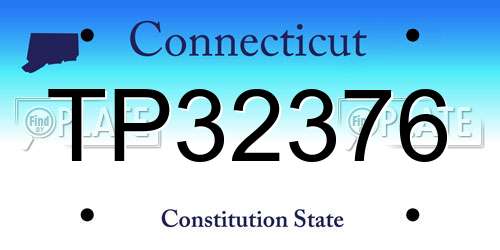 TP32376 Connecticut License Plate