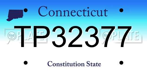 TP32377 Connecticut License Plate