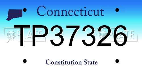 TP37326 Connecticut License Plate
