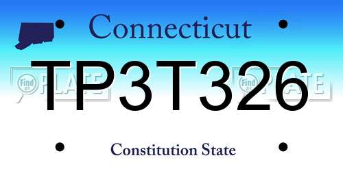 TP3T326 Connecticut License Plate