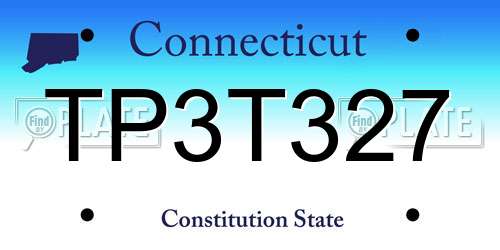 TP3T327 Connecticut License Plate