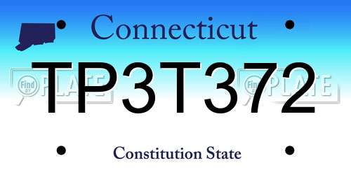 TP3T372 Connecticut License Plate