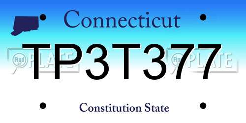 TP3T377 Connecticut License Plate