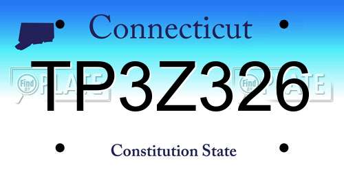 TP3Z326 Connecticut License Plate